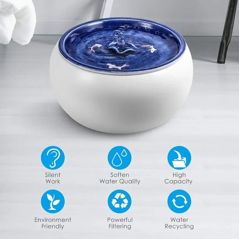 1.5L Electric Ceramic Drinking Fountain - The Cat Mom Shop