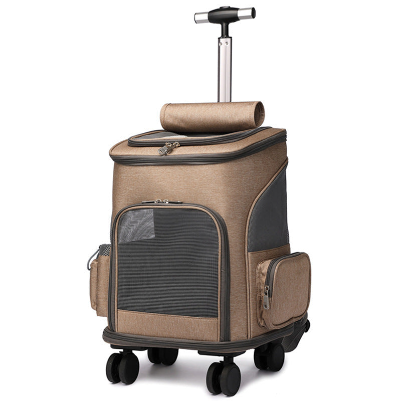 Portable Folding Trolley Cat Backpack With Wheels