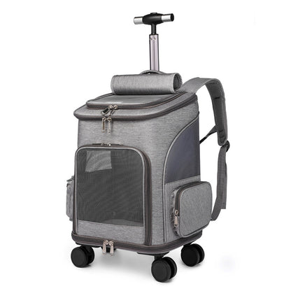 Portable Folding Trolley Cat Backpack With Wheels
