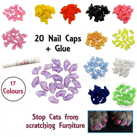 20 - Piece Silicone Cat Claw Caps - The Cat Mom Shop