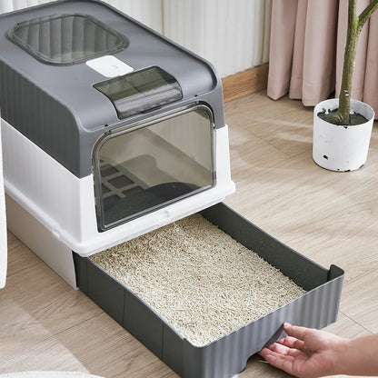 Cat Litter Box With Deodorizing Accessories