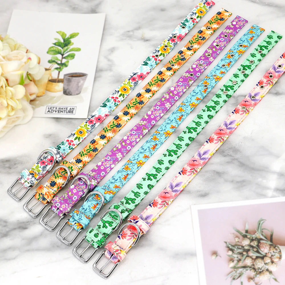 Nylon Floral Printed Cat Collar