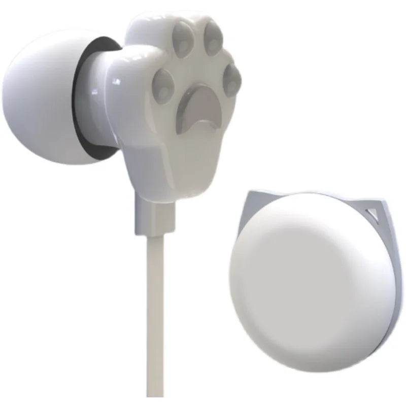 Wired Cat Paw Headphones With Built-in Microphone