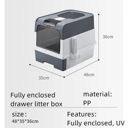 Cat Litter Box With Deodorizing Accessories