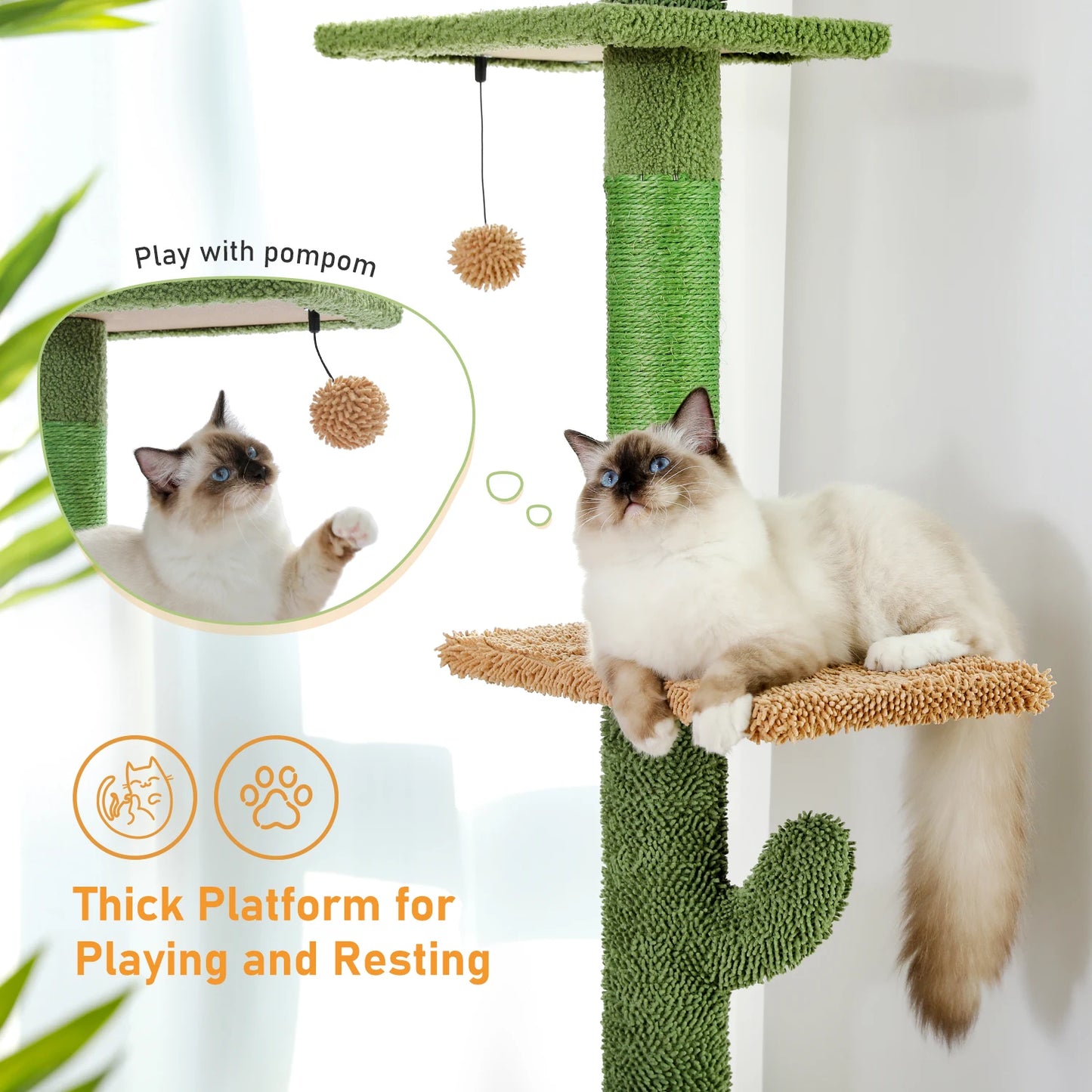 Adjustable Height Cactus Cat Tree