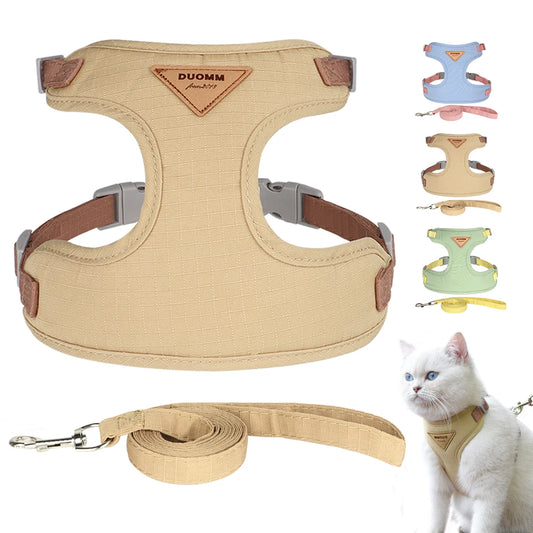 Suede Cat Harness With Leash