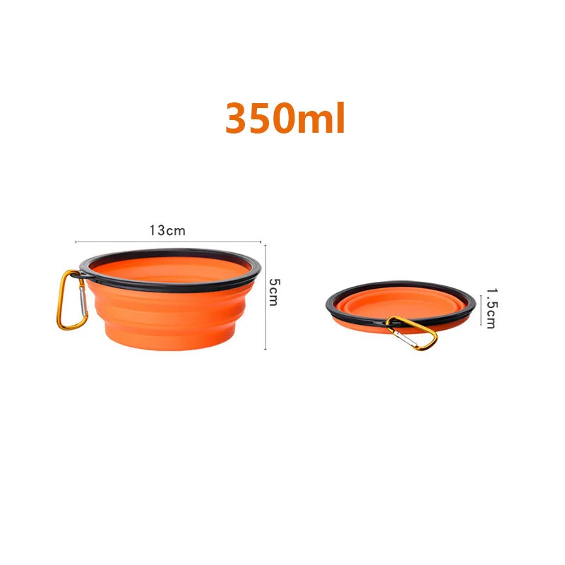 Silicone Portable Cat Outdoor Water/Food Bowl