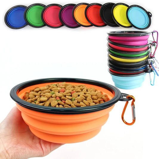 Silicone Portable Cat Outdoor Water/Food Bowl