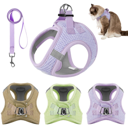 Reflective Cat Harness Leash Set