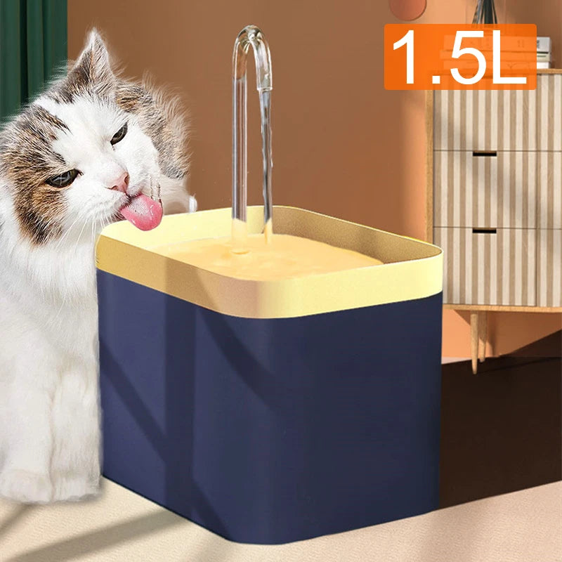 Modern Aesthetic 1.5L Automatic Cat Water Fountain With Filter