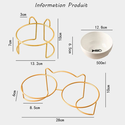 Ceramic 500ML Raised Food/Water Dishes