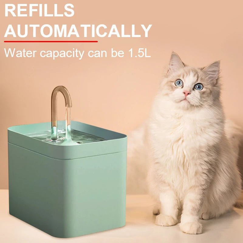 Modern Aesthetic 1.5L Automatic Cat Water Fountain With Filter