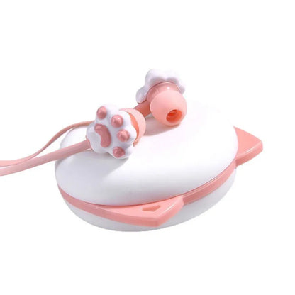 Wired Cat Paw Headphones With Built-in Microphone