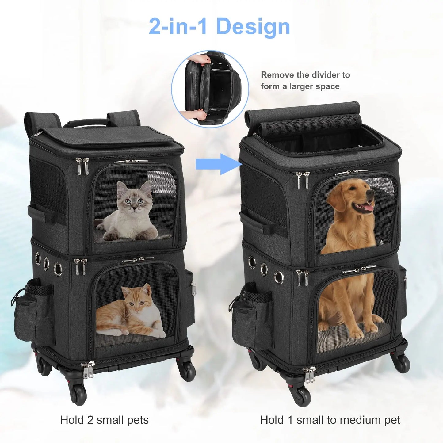 Double Compartment Cat Trolley