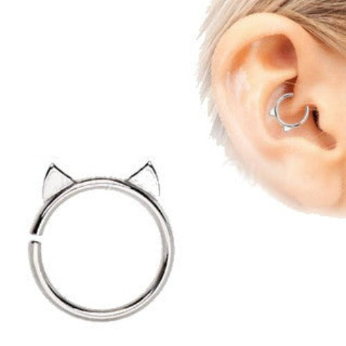 Annealed 316L Stainless Steel Cat Cartilage Earring-0
